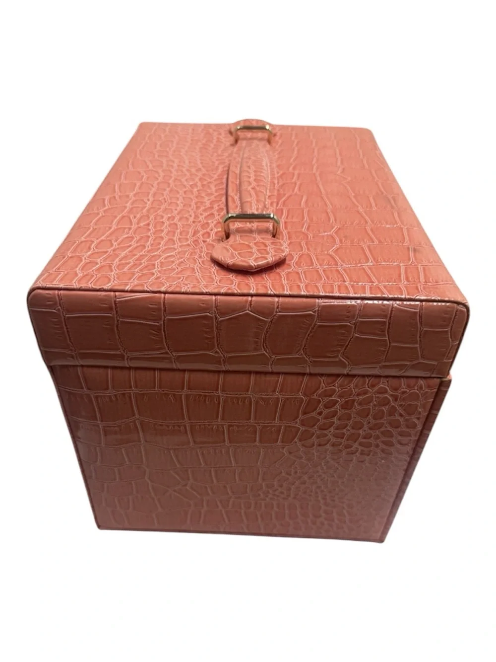 VLANDO Travel Jewelry Case Coral Croc-Embossed